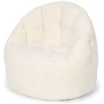 Pouf bouclette soft white blanc cass�