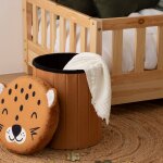 Pouf - coffre enfant rangement orange