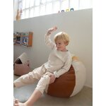 Pouf enfant en coton ball naturel, bleu vintage, miel, t