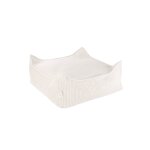 Pouf enfant ottoman carr� - coussin de sol d�houssable en velours c�tel� marshmallow