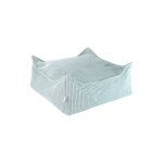 Pouf enfant ottoman carr� - coussin de sol d�houssable en velours c�tel� peppermint green