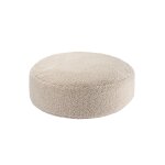 Pouf enfant ottoman rond - coussin de sol d�houssable en teddy biscuit