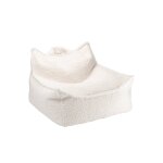 Pouf poire chambre enfant - fauteuil comfortable en teddy cream white
