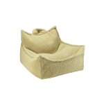 Pouf poire chambre enfant - fauteuil comfortable en teddy matcha