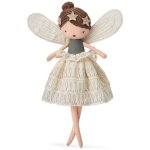 Poup�e en tissu b�b� fairy mathilda la f�e 35 cm cr�me, dor� et vert gris�