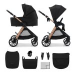 Poussette 2 en 1 kinderkraft vesto 2 memory buttons, nacelle ventil�e 3 zones, pliage avec si�ge, �co?cuir, ...