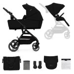 Poussette 2 en 1 kinderkraft yoxi avec nacelle pliable, si�ge r�versible, roues increvables et upf50 ...