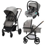 Poussette 3 en 1 i - size avec assise convertible en nacelle et cosi, haze gris mineral