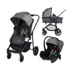 Poussette 3 en 1 i - size avec assise convertible en nacelle et cosi, haze gris pierre