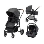 Poussette 3 en 1 i - size avec assise convertible en nacelle et cosi, haze trio lux mineral graphite