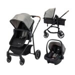 Poussette 3 en 1 i - size avec assise convertible en nacelle et cosi, haze trio lux tinted gray