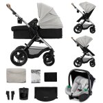 Poussette 3 en 1 kinderkraft moov 2 xl avec si�ge 2 en 1 convertible, nacelle xl, roues gonflables et ...