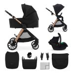 Poussette 3 en 1 kinderkraft vesto 2 syst�me de voyage, si�ge auto mink pro 2, assise r�versible, suspension ...