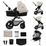 Poussette 4 en 1 kinderkraft moov 2 air avec si�ge 2 en 1 transformable, roues gonflables et travel system ...