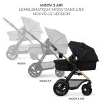 Poussette 4 en 1 kinderkraft moov 2 air avec si�ge 2 en 1 transformable, roues gonflables et travel system ...