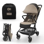 Poussette cabine ultral�g�re nebo pliage une main format avion iata dossier inclinable beige