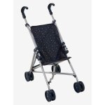 Poussette - canne pour poupon bleu toiles