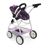 La poussette combin�e 3 en 1 emotion all in pour poupons violet �toiles