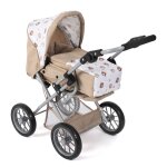 Poussette combine leni beige avec oursons beige