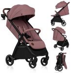 Poussette compacte ingrid l�g�re et pliable jusqu � 22 kg avec amortissement pink mauve