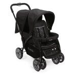 Poussette double avec habillage pluie twinbi noir etoile