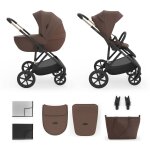 Poussette �volutive 2 en 1 suspension am�lior�e pour enfants � 22 kg velvet mocca