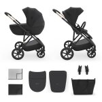 Poussette �volutive 2 en 1 suspension am�lior�e pour enfants � 22 kg venezian black