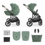 Poussette �volutive 2 en 1 suspension am�lior�e pour enfants � 22 kg vert fonc�