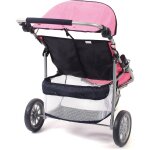 Poussette jogger 3 roues pour poupons jumelles multicolore