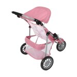 Poussette de jogging moderne � 3 roues pour poup�es rose