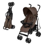 Poussette parapluie tik l�g�re 6, 5 kg avec position allong�e, roues eva amorties et pliage compact marron ...