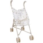 Poussette pour poupe blanc, beige