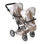 Poussette de poupe linus duo beige avec oursons beige
