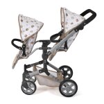 Poussette de poup�e linus duo beige avec oursons beige