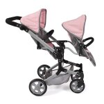 Poussette de poup�e linus duo rose et gris