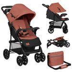 Poussette tout - terrain emma 6 - 36 mois avec sac et pliage rapide coral pink
