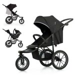 Poussette tout terrain sportive helsi 2, 3 grandes roues, dès la naissance jusqu'à 22 kg noir Poussette tout terrain sportive helsi 2, 3 grandes roues, dès la naissance jusqu'à 22 kg noir