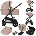 Poussette trio lionelo bianka - jusqu'� 22kg - pack poussette, nacelle, si�ge auto et accessoires beige ...