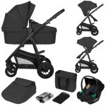 Poussette trio lionelo bianka - jusqu'� 22kg - pack poussette, nacelle, si�ge auto et accessoires black ...