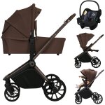 Poussette trio mika plus jusqu � 4 ans avec nacelle, si�ge - auto et accessoires mocha mousse