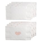 Protections de barreaux de lit en coton matelass� - petit coeur blanc / rose