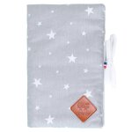 Protge carnet de sant bb en coton stella gris