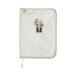 Prot�ge carnet de sant� en coton - botanica vert tilleul