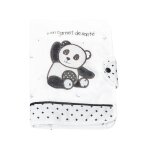 Protege carnet de sant� en coton - chao chao blanc