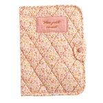 Prot�ge carnet sant� en coton - esmee rose