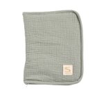 Protège carnet de santé en double gaze de coton - uni petale vert Protège carnet de santé en double gaze de coton - uni petale vert