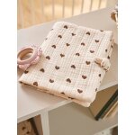 Prot�ge carnet de sant� en gaze de coton coeur fondant