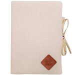 Protège carnet de santé en gaze de coton jeanne beige Protège carnet de santé en gaze de coton jeanne beige