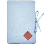 Protège carnet de santé en gaze de coton jeanne bleu Protège carnet de santé en gaze de coton jeanne bleu