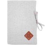 Protège carnet de santé en gaze de coton jeanne gris clair Protège carnet de santé en gaze de coton jeanne gris clair